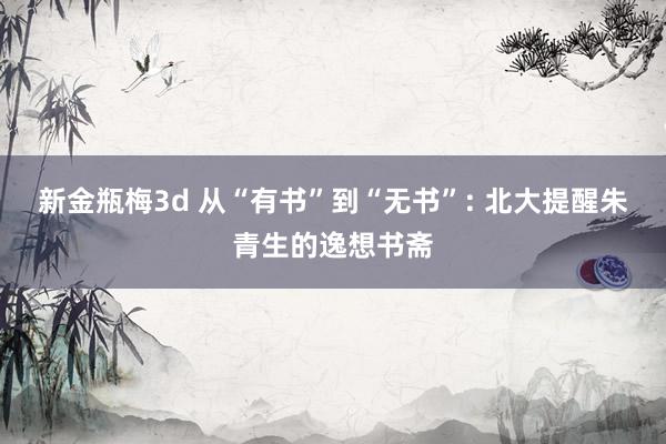 新金瓶梅3d 从“有书”到“无书”: 北大提醒朱青生的逸想书斋